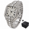 Luxury Iced-Out Square Watch