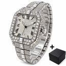 Luxury Iced-Out Square Watch