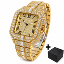 Luxury Iced-Out Square Watch