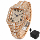 Luxury Iced-Out Square Watch