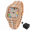 Luxury Iced-Out Square Watch
