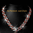 Full Diamond Football Pendant with Colorful Cuban Chain