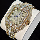 Luxury Iced-Out Square Watch