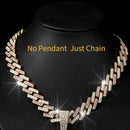 Full Diamond Football Pendant with Colorful Cuban Chain