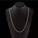 18K Gold Plated 2mm Side Chain Necklace for Women & Men