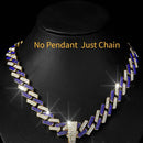 Full Diamond Football Pendant with Colorful Cuban Chain