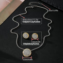 14K Gold-Plated Oval Zircon Pendant Necklace
