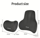Memory Foam Car Neck & Lumbar Support Cushion — Ergonomic Seat Pillow
