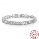 925 Sterling Silver Crystal Bracelet — Elegant Luxury Design for Special Occasions