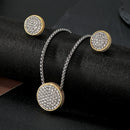 14K Gold-Plated Oval Zircon Pendant Necklace