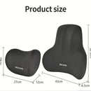 Memory Foam Car Neck & Lumbar Support Cushion — Ergonomic Seat Pillow