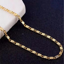 18K Gold Plated 2mm Side Chain Necklace for Women & Men