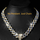 Full Diamond Football Pendant with Colorful Cuban Chain