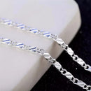 18K Gold Plated 2mm Side Chain Necklace for Women & Men