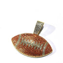 Full Diamond Football Pendant with Colorful Cuban Chain