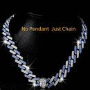 Full Diamond Football Pendant with Colorful Cuban Chain