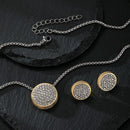 14K Gold-Plated Oval Zircon Pendant Necklace